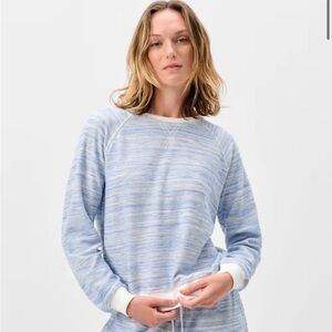Johnnie-O Sophia Terry Crewneck Sweater. Color Malibu. Size M. NWT.